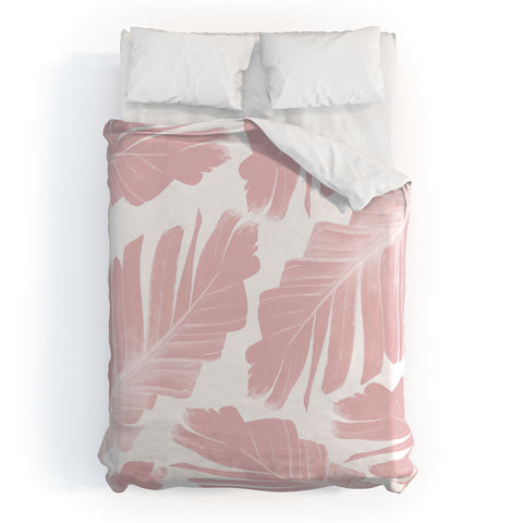 Anita's & Bella's Artwork Blush Banana Leaves Dream 11 Duvet Cover
