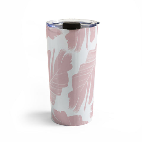 Anita's & Bella's Artwork Blush Banana Leaves Dream 11 Travel Mug