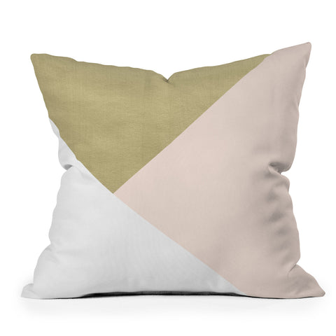 Anita's & Bella's Artwork Gold meets Blush White Outdoor Throw Pillow