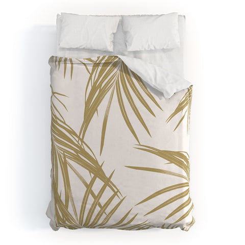 Anita's & Bella's Artwork Gold Palm Leaves Dream 1 Duvet Cover