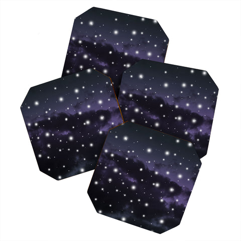 Anita's & Bella's Artwork Purple Midnight Blue Cosmos 1 Coaster Set