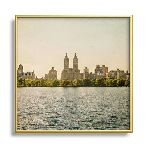 Ann Hudec Central Park Gold Square Metal Framed Art Print