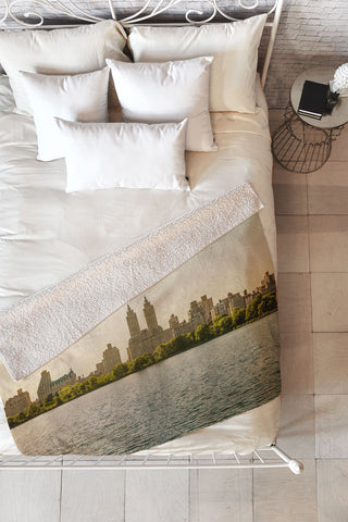 Ann Hudec Central Park Gold Fleece Throw Blanket