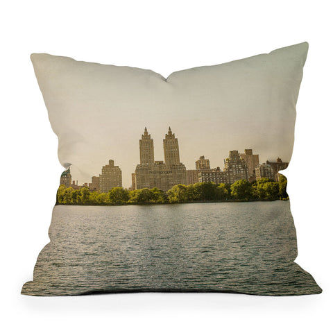 Ann Hudec Central Park Gold Outdoor Throw Pillow