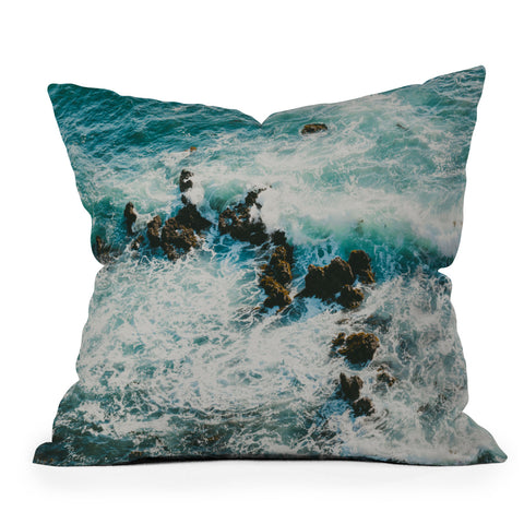 Ann Hudec Palos Verdes Surf Outdoor Throw Pillow