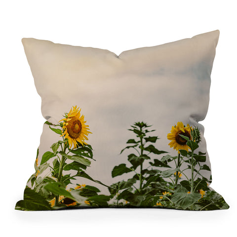Ann Hudec Texas Sunflower Field Outdoor Throw Pillow