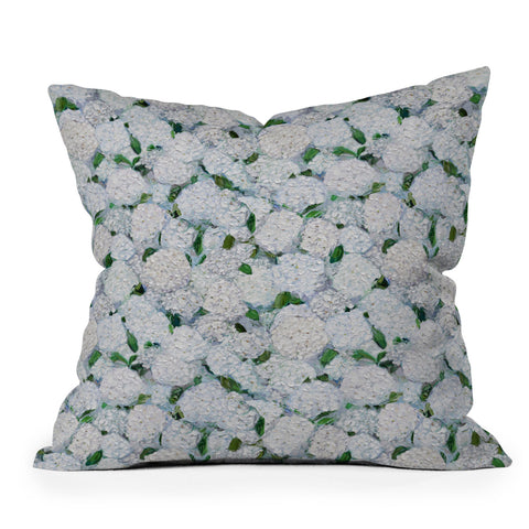 Ann Marie Coolick Annabelle Hydrangea Garden Throw Pillow