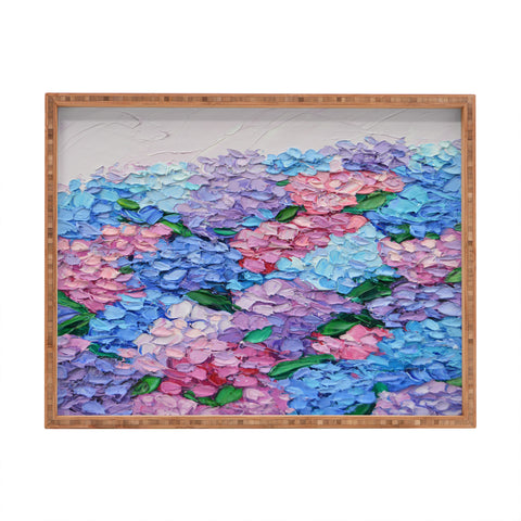 Ann Marie Coolick Moonlit Hydrangeas Rectangular Tray