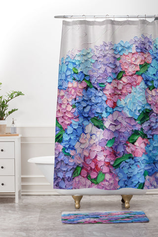 Ann Marie Coolick Moonlit Hydrangeas Shower Curtain And Mat