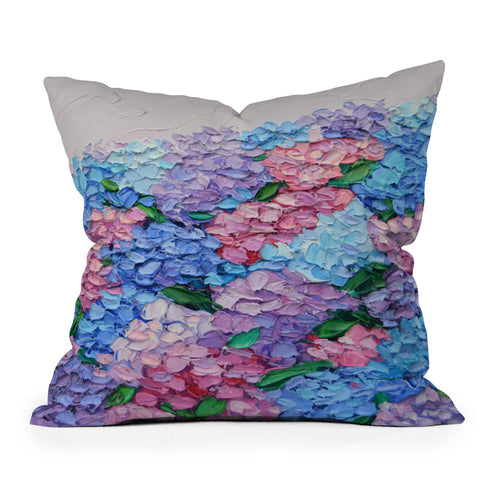 Ann Marie Coolick Moonlit Hydrangeas Outdoor Throw Pillow