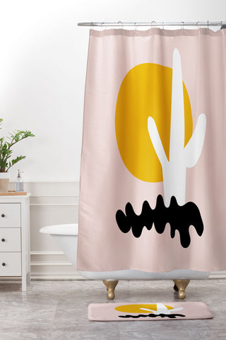 Anna Dorfman Cactus II Shower Curtain And Mat