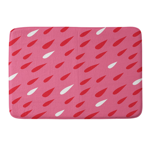 Anna Dorfman Red Pink Droplets Memory Foam Bath Mat