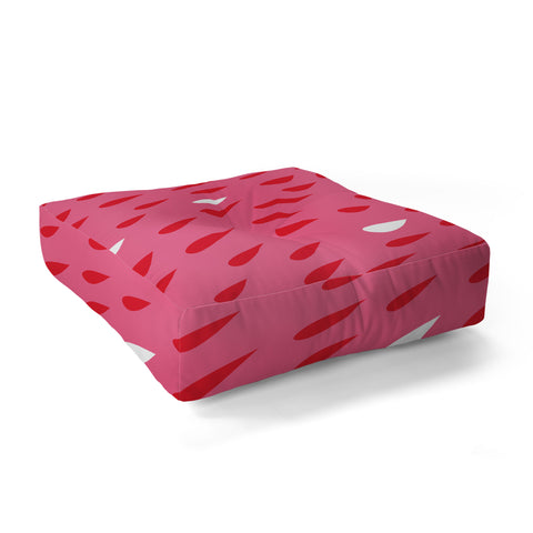 Anna Dorfman Red Pink Droplets Floor Pillow Square