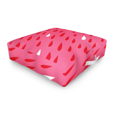 Anna Dorfman Red Pink Droplets Outdoor Floor Cushion