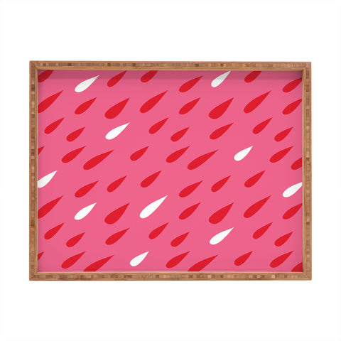 Anna Dorfman Red Pink Droplets Rectangular Tray