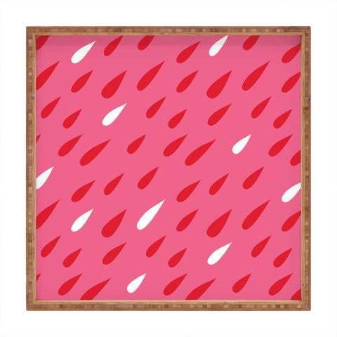 Anna Dorfman Red Pink Droplets Square Tray