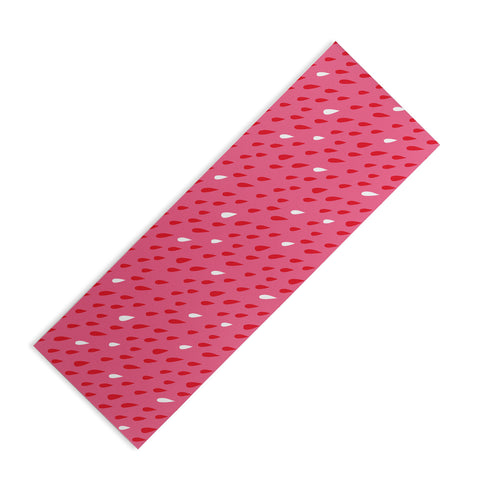 Anna Dorfman Red Pink Droplets Yoga Mat