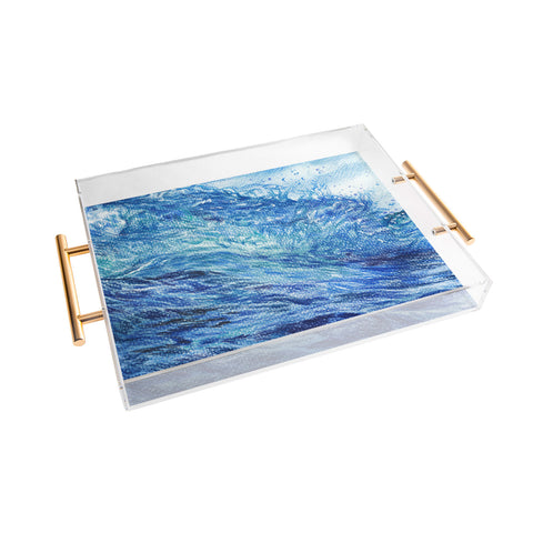 Anna Shell Blue wave Acrylic Tray