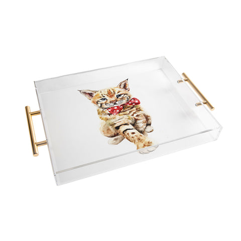 Anna Shell Bobcat cub Acrylic Tray