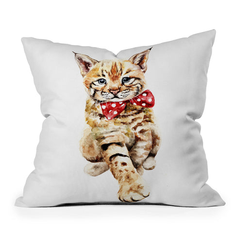 Anna Shell Bobcat cub Outdoor Throw Pillow