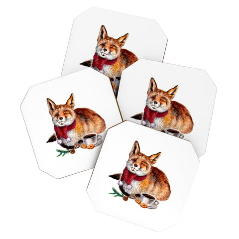 Anna Shell Coffee Fox Coaster Set