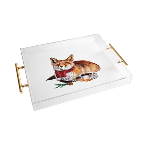 Anna Shell Coffee Fox Acrylic Tray