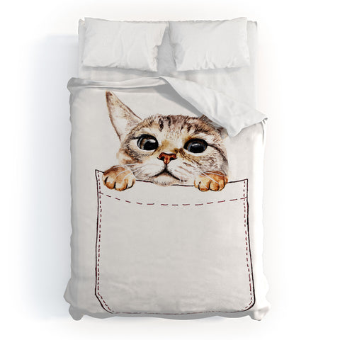 Anna Shell Pocket cat Duvet Cover