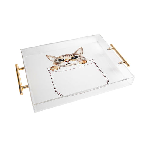 Anna Shell Pocket cat Acrylic Tray