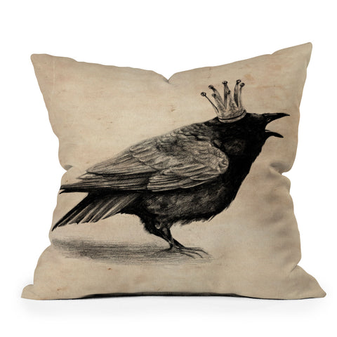 Anna Shell Raven Outdoor Throw Pillow