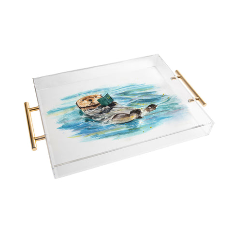 Anna Shell reading otter Acrylic Tray