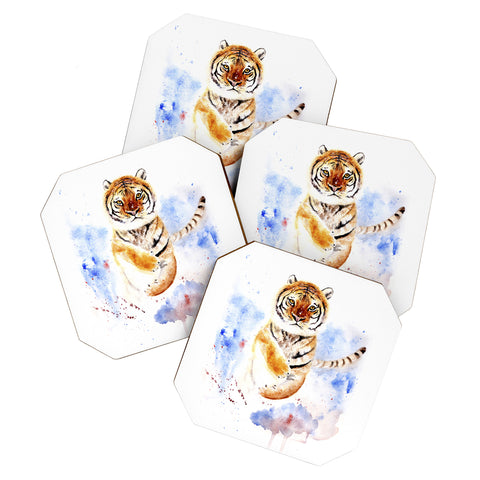 Anna Shell Tiger in snow Coaster Set