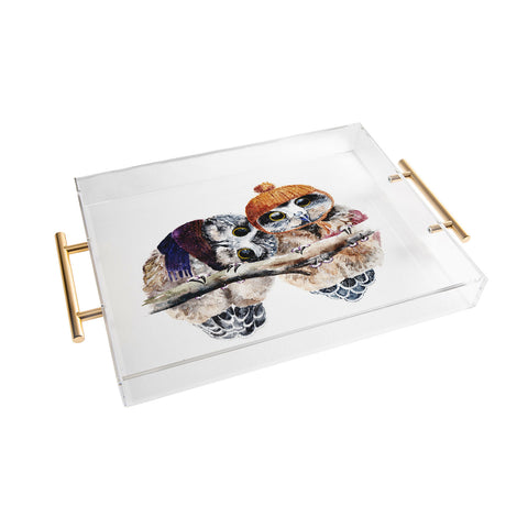 Anna Shell Winter owls Acrylic Tray