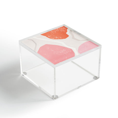Anneamanda abstract flow pink and orange Acrylic Box