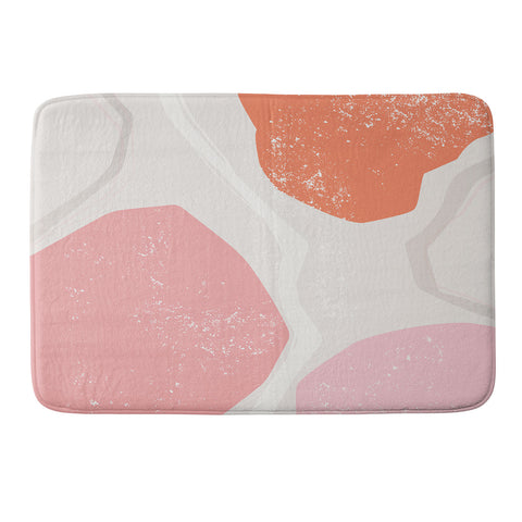 Anneamanda abstract flow pink and orange Memory Foam Bath Mat