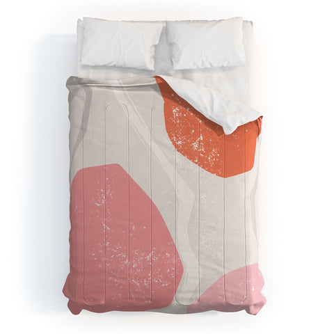 Anneamanda abstract flow pink and orange Comforter