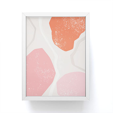 Anneamanda abstract flow pink and orange Framed Mini Art Print