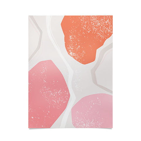 Anneamanda abstract flow pink and orange Poster