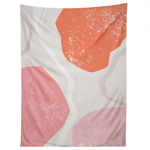 Anneamanda abstract flow pink and orange Tapestry