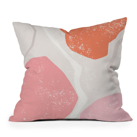 Anneamanda abstract flow pink and orange Throw Pillow