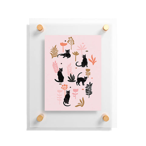 Anneamanda cat garden Floating Acrylic Print