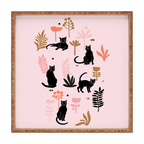 Anneamanda cat garden Square Tray