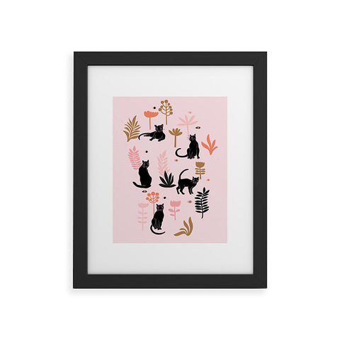 Anneamanda cat garden Framed Art Print