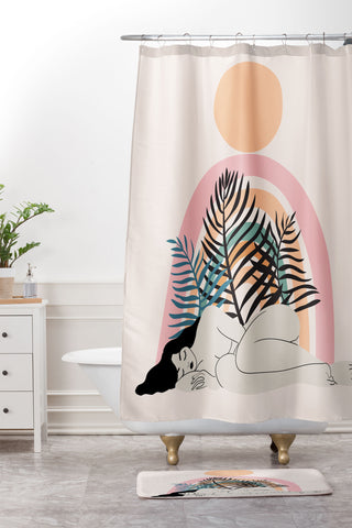 Anneamanda day dreaming in pastel Shower Curtain And Mat