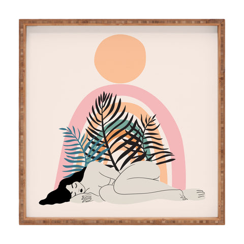 Anneamanda day dreaming in pastel Square Tray