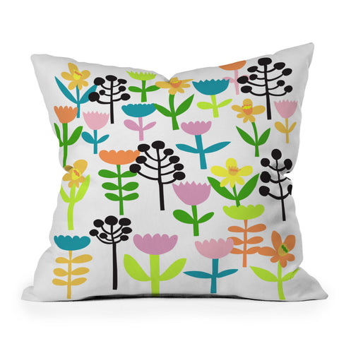 Anneamanda happy summer meadow Outdoor Throw Pillow
