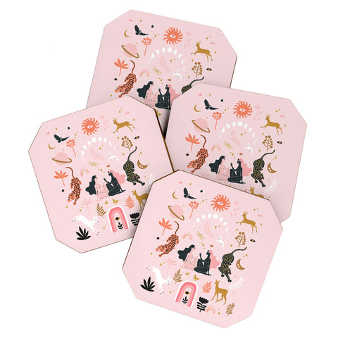 Anneamanda magic garden Coaster Set