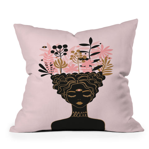 Anneamanda mind garden Outdoor Throw Pillow