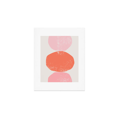Anneamanda orange and pink rocks abstract Art Print