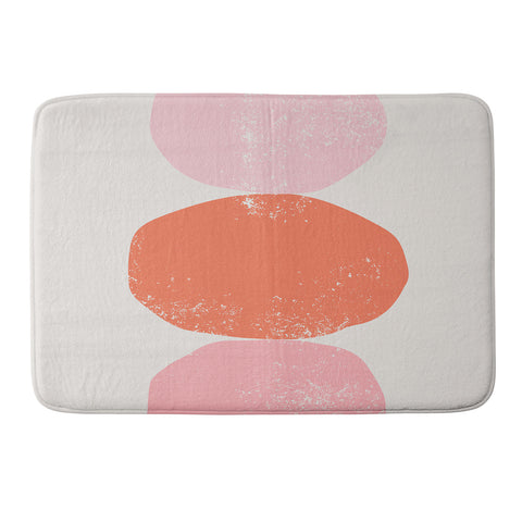 Anneamanda orange and pink rocks abstract Memory Foam Bath Mat