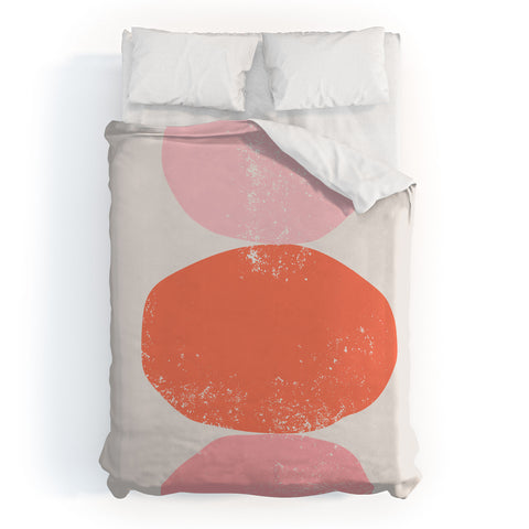 Anneamanda orange and pink rocks abstract Duvet Cover